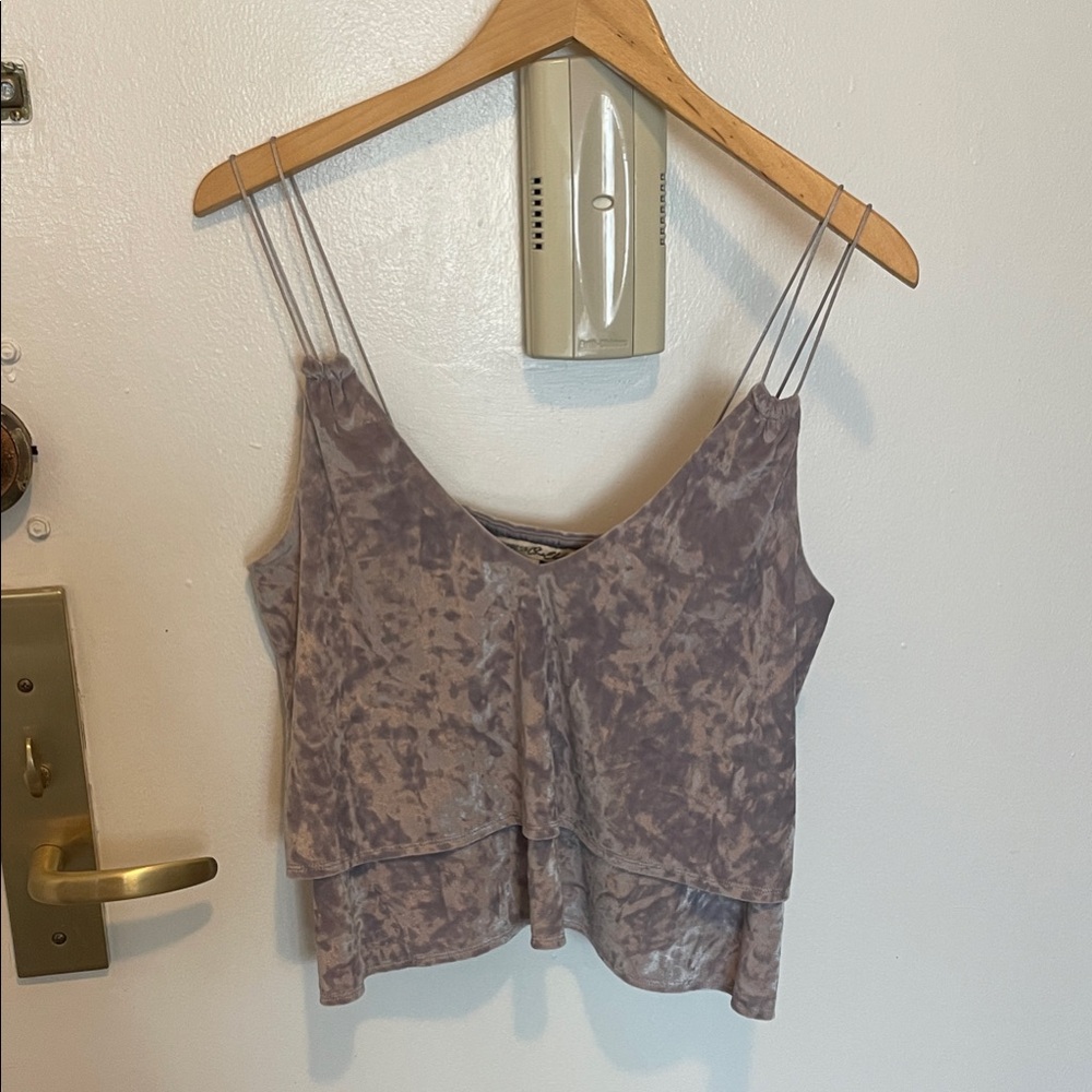 Express Purple Gray layered Crop tank